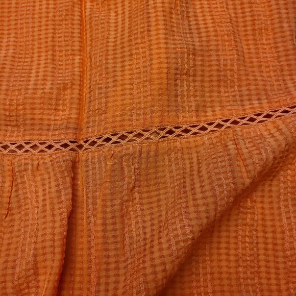 Sunkist Gingham Embroidered  Sleeveless Dress With Ruffle Straps Anthropologie - Picture 14 of 16